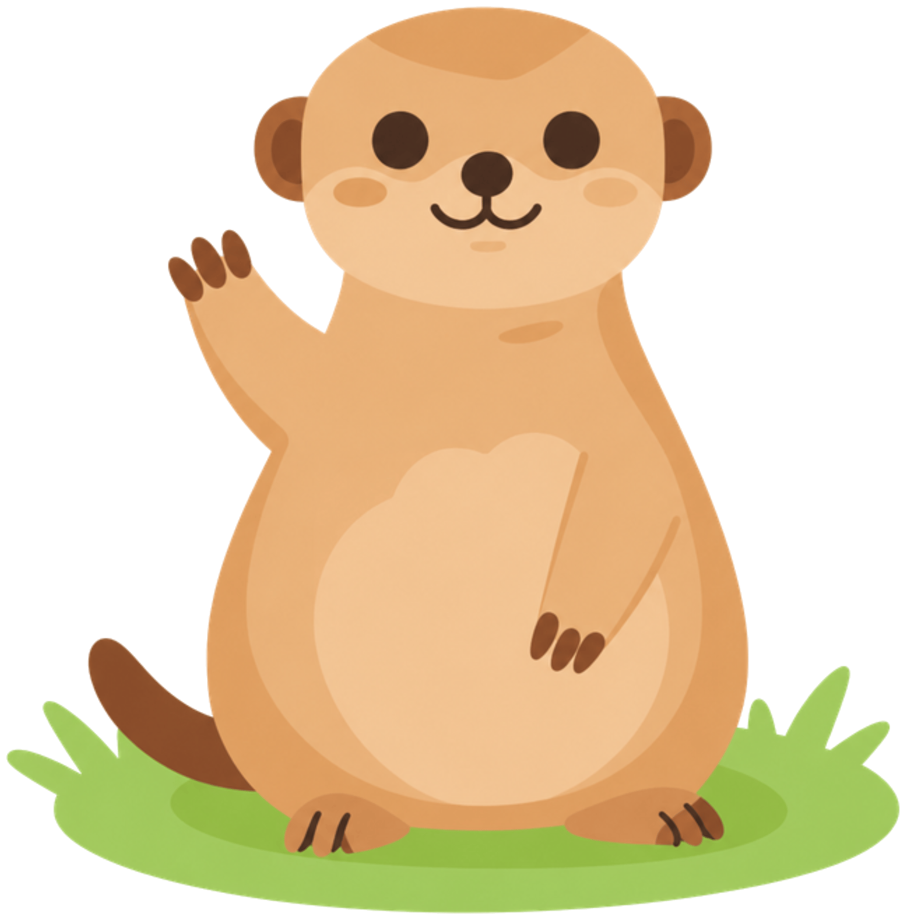 Meera, the meerkat support guide, waving